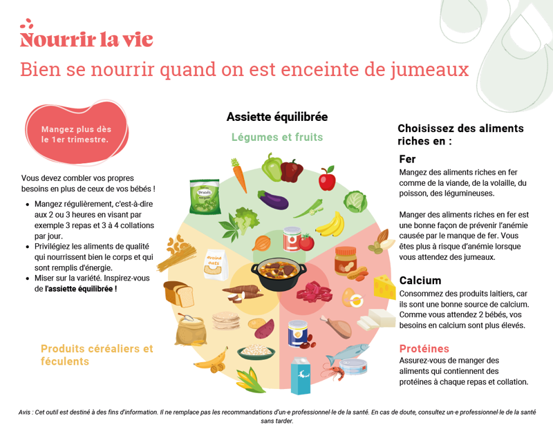 Bien se nourrir quand on est enceinte de jumeaux