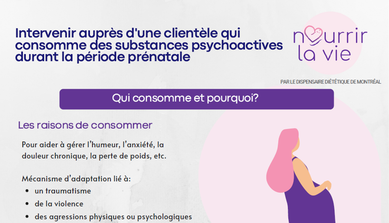 Intervenir auprès d'une clientèle qui consomme des substances psychoactives durant la période prénatale