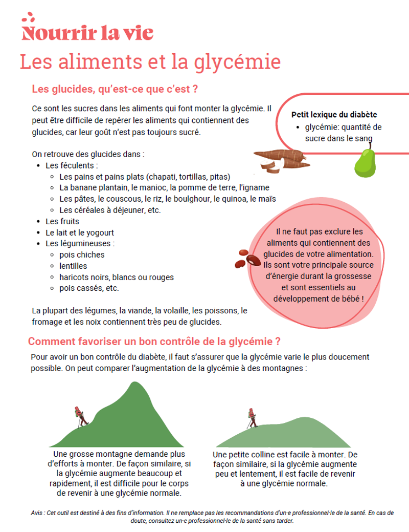 Les aliments et la glycémie