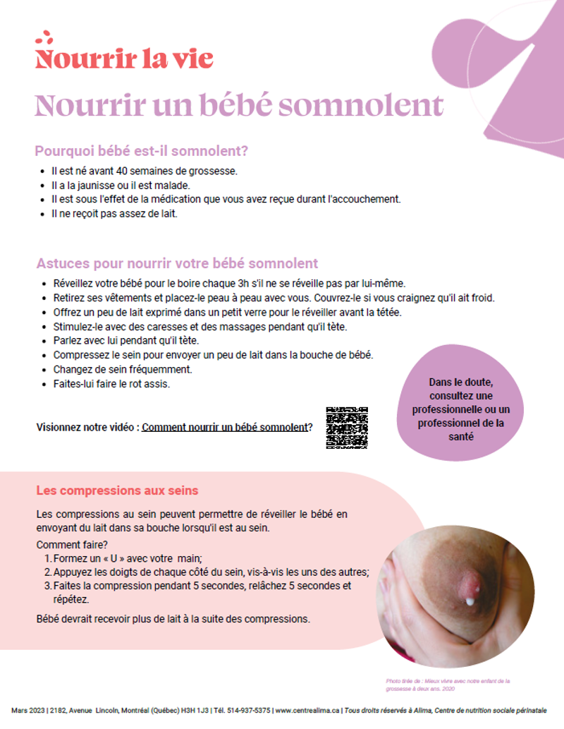 Nourrir un bébé somnolent